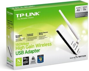 TP-Link TL-WN722N, 802.11b/g/n, 150 Mbps hind ja info | TP-LINK Võrguseadmed | hansapost.ee