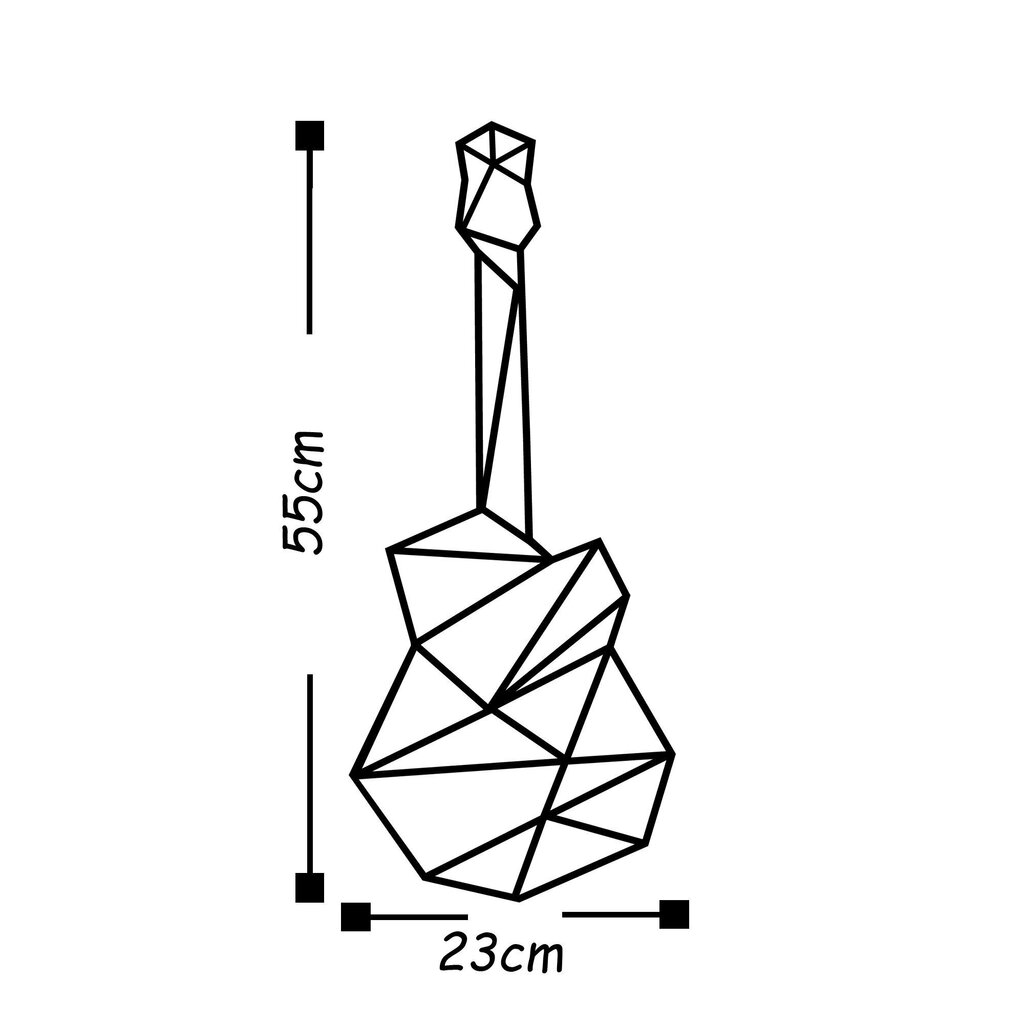 Metallist seinakaunistus Guitar, 23x55 cm hind ja info | Sisustuselemendid | hansapost.ee