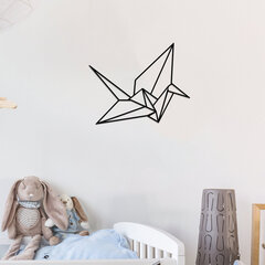 Metallist seinadekoratsioon Origami Black, 33x41 cm hind ja info | Sisustuselemendid | hansapost.ee