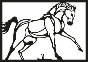 Metallist seinakaunistus Horse, 49x34 cm цена и информация | Детали интерьера | hansapost.ee