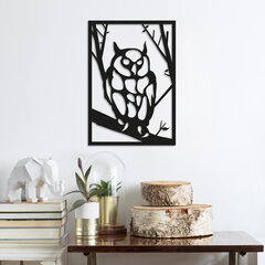 Metallist seinadekoratsioon Owl, 35x50 cm hind ja info | Sisustuselemendid | hansapost.ee