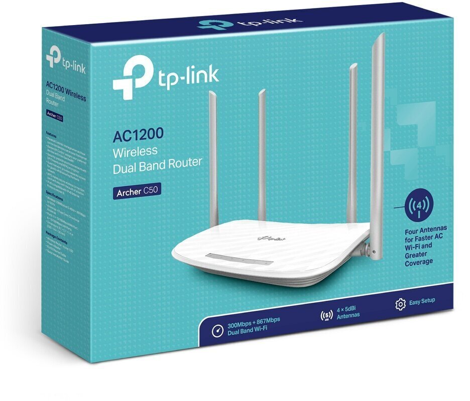 TP-LINK Archer C50, 300+867 Mbit/s цена и информация | Ruuterid | hansapost.ee