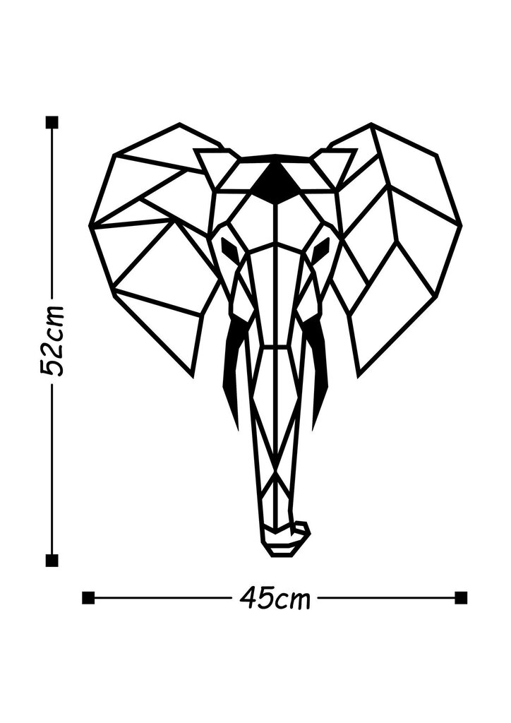 Metallist seinadekoratsioon Elephant цена и информация | Sisustuselemendid | hansapost.ee