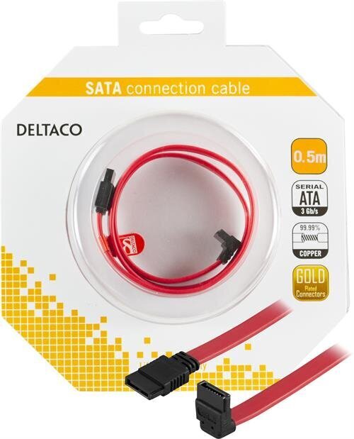 Deltaco SATA-05A-K, SATA, 0.5m hind ja info | Juhtmed ja kaablid | hansapost.ee