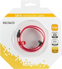 Deltaco SATA-05A-K, SATA, 0.5 m цена и информация | Кабели и провода | hansapost.ee