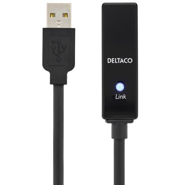 Deltaco, USB-A - USB-A 2.0, 15 m hind ja info | Juhtmed ja kaablid | hansapost.ee