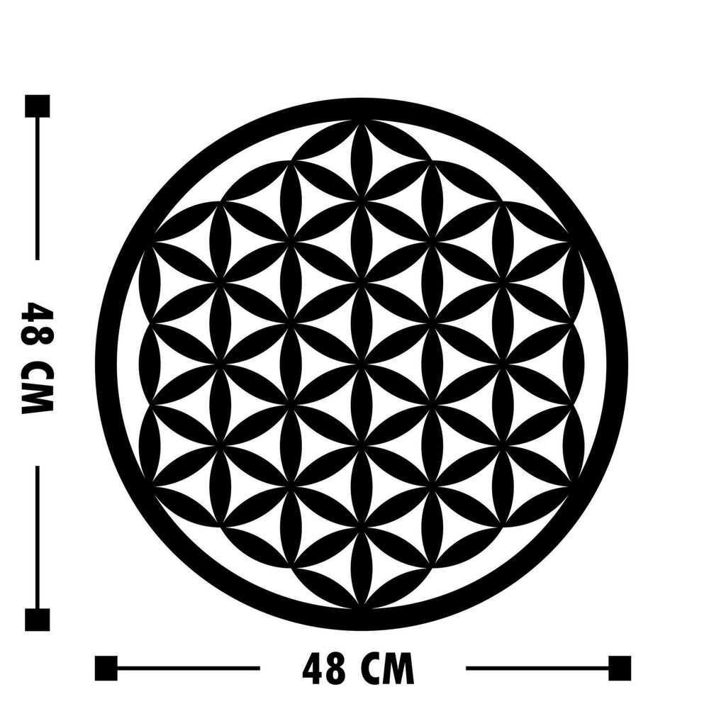 Metallist seinakaunistus Flower Of Life 3 hind ja info | Sisustuselemendid | hansapost.ee