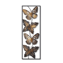 Metallist seinadekoratsioon Metal Art Butterfly, 100x35x5 cm hind ja info | Sisustuselemendid | hansapost.ee