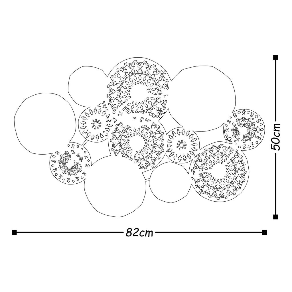 Metallist seinadekoratsioon Metal Art Charm, 82x50x5 cm hind ja info | Sisustuselemendid | hansapost.ee