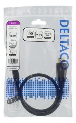 Deltaco DP-1005D, DisplayPort, 0.5m цена и информация | Juhtmed ja kaablid | hansapost.ee