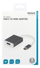 Deltaco USBC-HDMI9, USB-C, HDMI, 0.2m hind ja info | Juhtmed ja kaablid | hansapost.ee