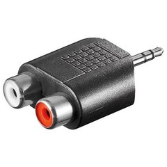 Goobay RCA adapter. AUX jack 3.5 mm male цена и информация | Адаптеры, USB-разветвители | hansapost.ee