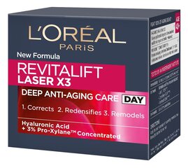 Päevane näokreem L'Oreal Paris Revitalift Laser X3, 50 ml цена и информация | Кремы для лица | hansapost.ee