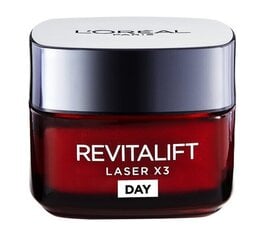 Päevane näokreem L'Oreal Paris Revitalift Laser X3, 50 ml цена и информация | Кремы для лица | hansapost.ee