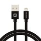 Swissten Textile Fast Charge 3A Lightning (MD818ZM/A) Data and Charging Cable 3m Black hind ja info | Juhtmed ja kaablid | hansapost.ee
