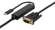 Deltaco USBC-1087-K, USB-C, VGA, DisplayPort, 2m hind ja info | Juhtmed ja kaablid | hansapost.ee