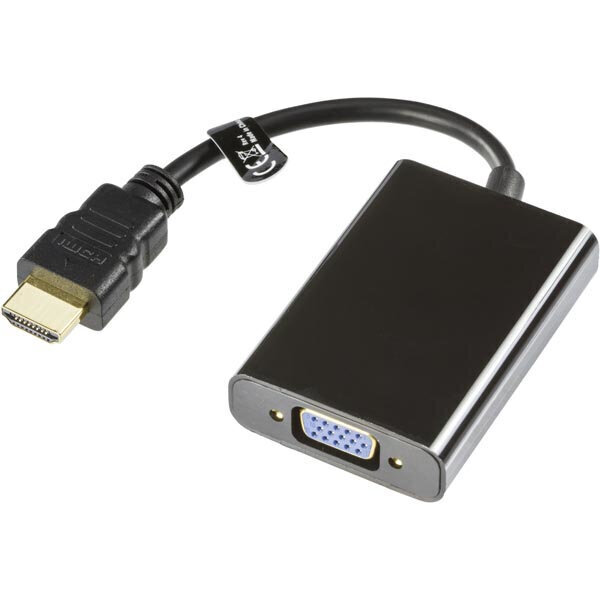 Deltaco HDMI-VGA7, HDMI, VGA, 0.2m цена и информация | USB adapterid ja jagajad | hansapost.ee