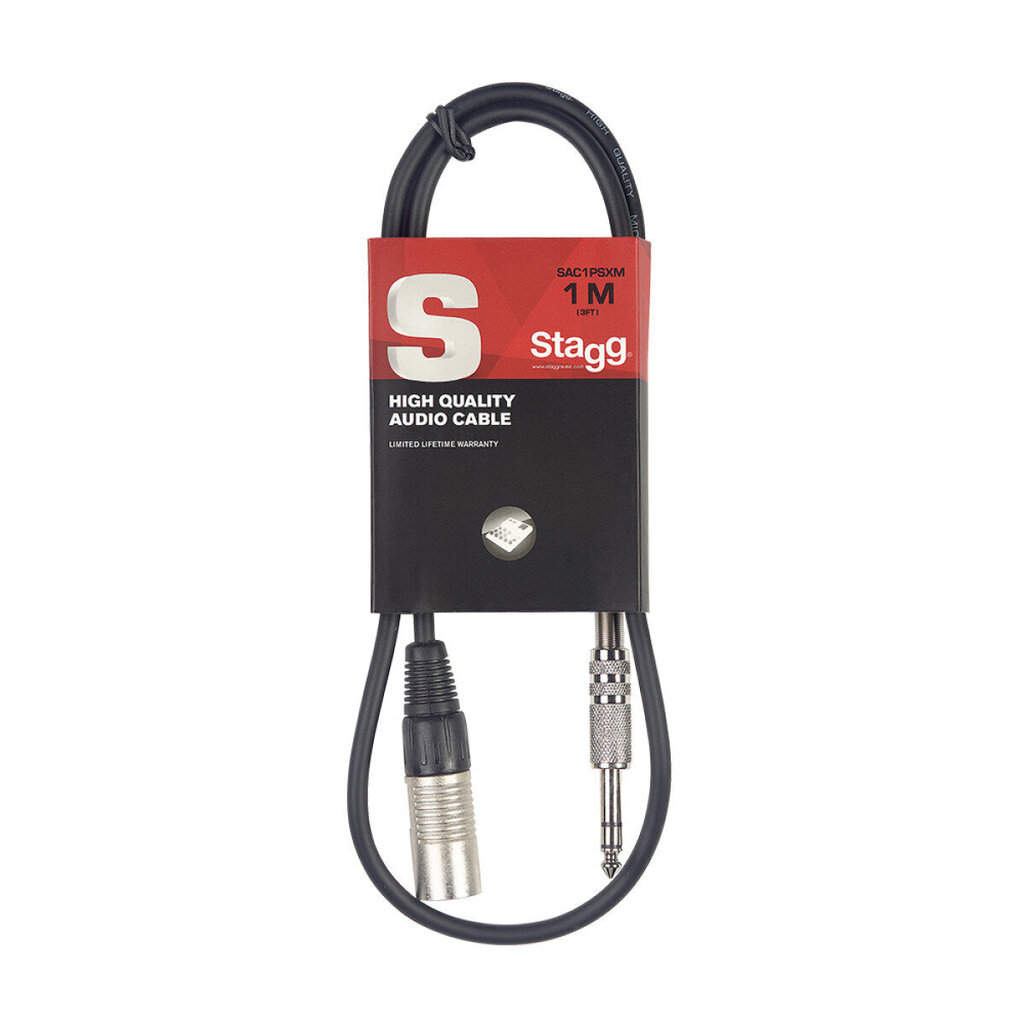 Stagg, Aux 6.35 mm/XLR, 1 m hind ja info | Juhtmed ja kaablid | hansapost.ee