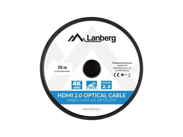 Lanberg CA-HDMI-20FB-0500-BK hind ja info | Juhtmed ja kaablid | hansapost.ee