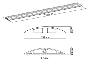 Põrandakaabli kate DELTACO OFFICE alumiinium, 1104 x 139 mm, hõbedane / DELO-0206 price and information | Wires and cables | hansapost.ee