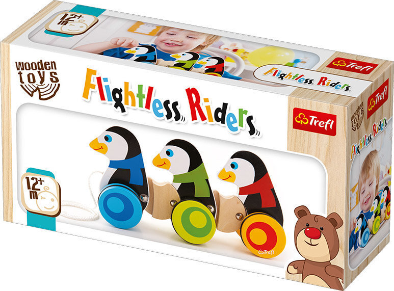 Puidust mänguasi Veerevad ratastel pingviinid Trefl hind ja info | Beebide mänguasjad | hansapost.ee