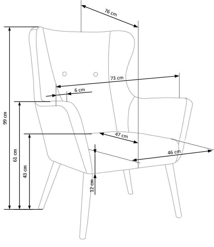 Tugitool Halmar Cotto, helehall hind ja info | Tugitoolid | hansapost.ee