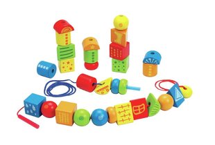 Вдеваемые деревянные колодки Hape, E1019 цена и информация | Игрушки для малышей | hansapost.ee