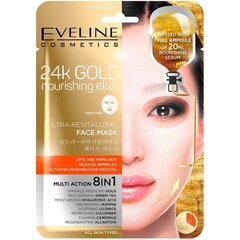 Värskendav näomask Eveline 24k Gold Nourishing Elixir 8in1 20 ml цена и информация | Маски для лица, патчи для глаз | hansapost.ee