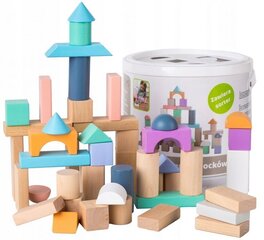  Деревянные блоки в ведреке EcoToys, 50 шт. цена и информация | Игрушки для малышей | hansapost.ee