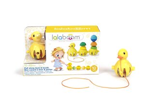 Arendav helmeste komplekt Lalaboom Pull Along Duck, 10 tk., BL330 price and information | Beebide mänguasjad | hansapost.ee