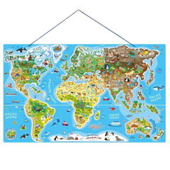 Эко-образовательный Пазл Woody 91290 Карта мира (Играй и учи английский язык для детей) 4+ (77x47 см) цена и информация | Развивающие игрушки для детей | hansapost.ee