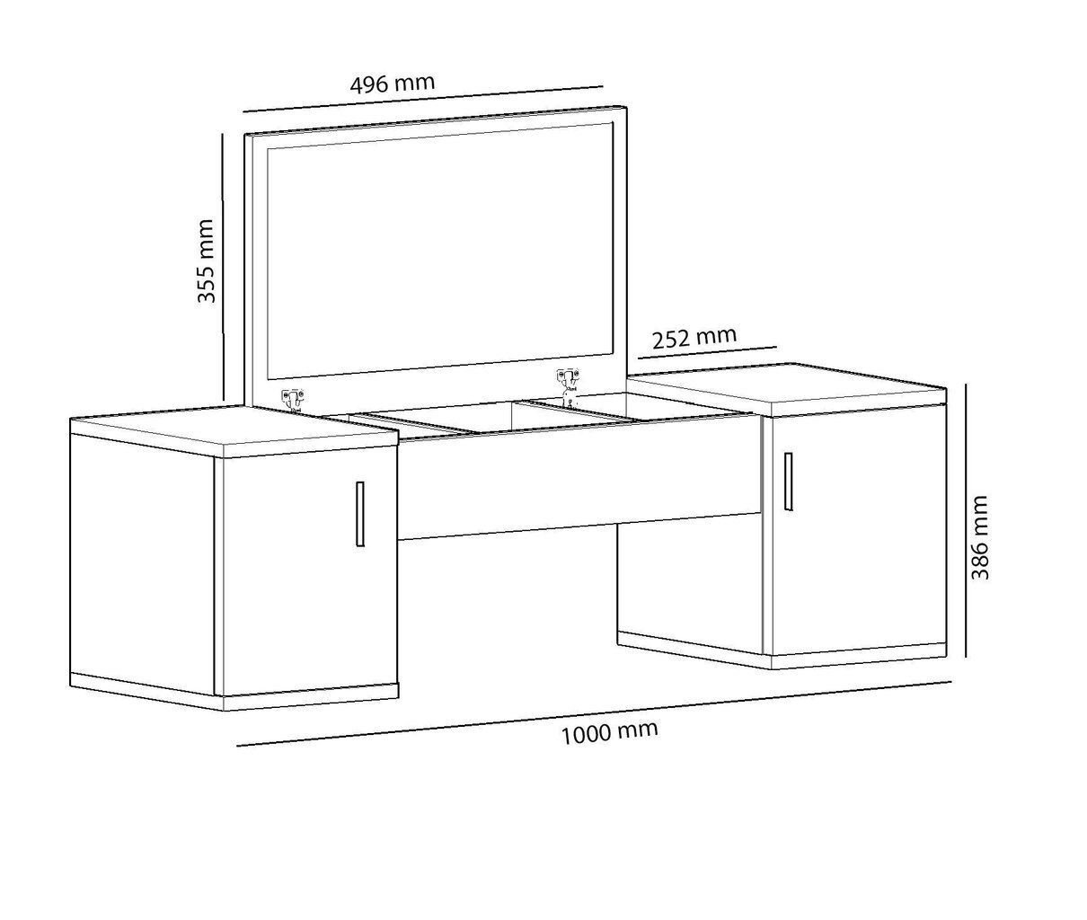 Tualettlaud Kalune Design Mercan, valge hind ja info | Meigilauad | hansapost.ee