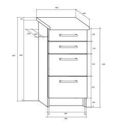 Кухонный шкаф Polo S40_4SZ, дуб цена и информация | Кухонные шкафчики | hansapost.ee