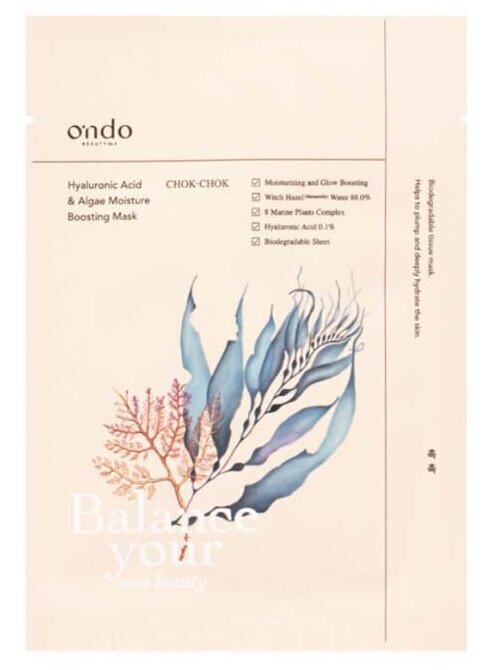 Niisutav lehtmask Ondo Beauty 36.5 Hyaluronic Acid & Algae, 25 ml цена и информация | Näomaskid ja silmamaskid | hansapost.ee