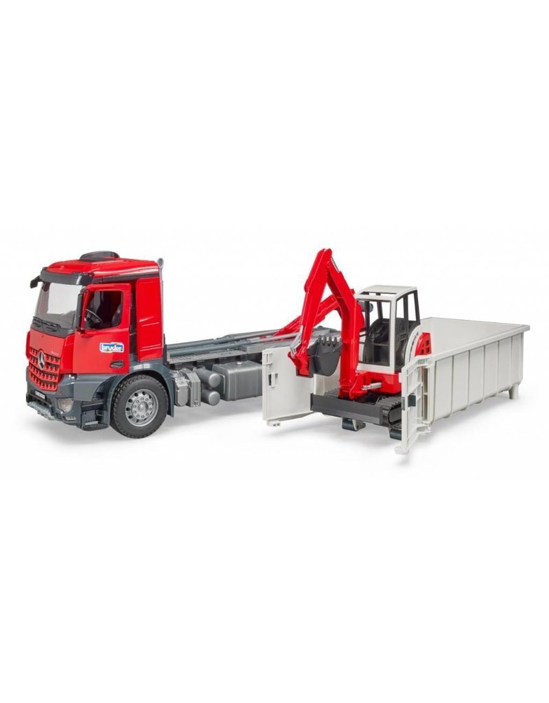 BRUDER грузовик с переносным контейнером MB Arocs и Schaeff  мини-экскаватор, 3624 цена 
