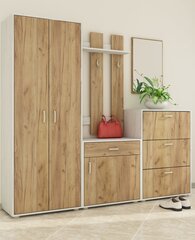 Комплект мебели для прихожей III, светло-коричневый/белый цена и информация | Комплекты в прихожую | hansapost.ee