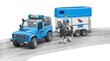 Politseiauto haagisega Bruder Land Rover Defender02588 цена и информация | Mänguasjad poistele | hansapost.ee