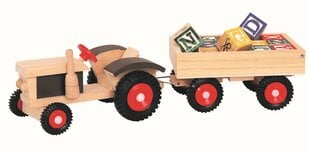 Puidust traktor haagise ja klotsidega Bino, 17 tk. hind ja info | Bino Lastekaubad ja beebikaubad | hansapost.ee