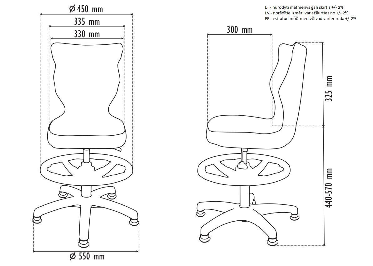 Laste tool Petit AB3, sinine/valge hind ja info | Kontoritoolid | hansapost.ee