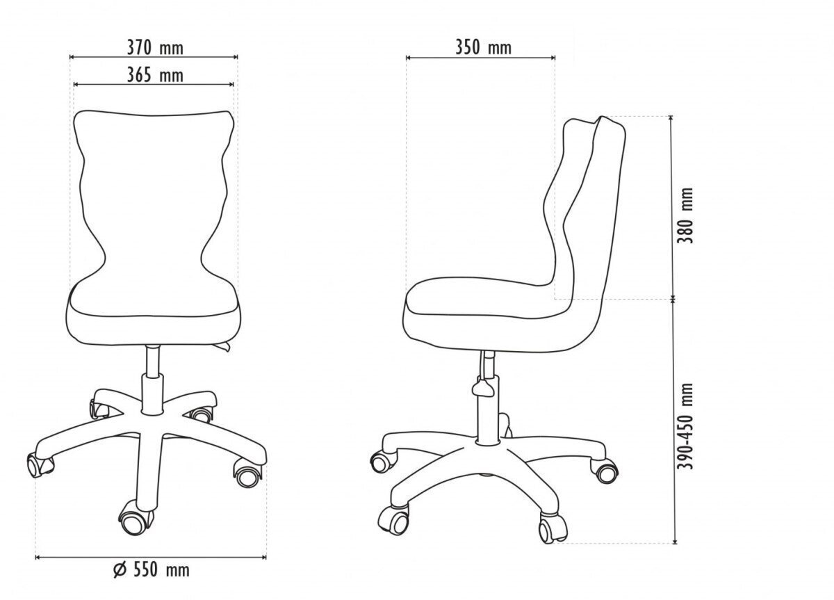 Ergonoomiline lastetool Entelo Petit Black ST33, hall/must hind ja info | Kontoritoolid | hansapost.ee