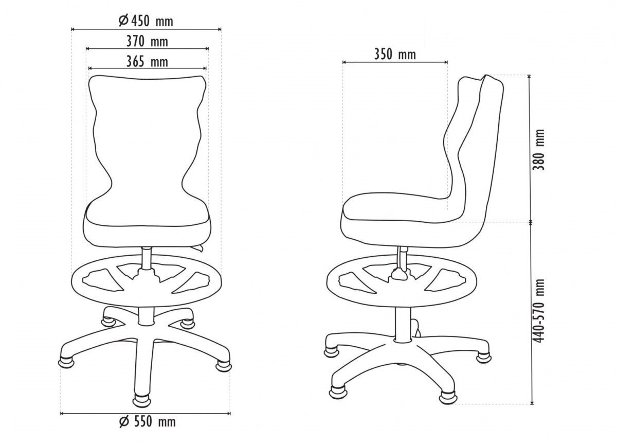 Ergonoomiline lastetool Entelo Petit Black JS06 jalatoega, helesinine hind ja info | Kontoritoolid | hansapost.ee