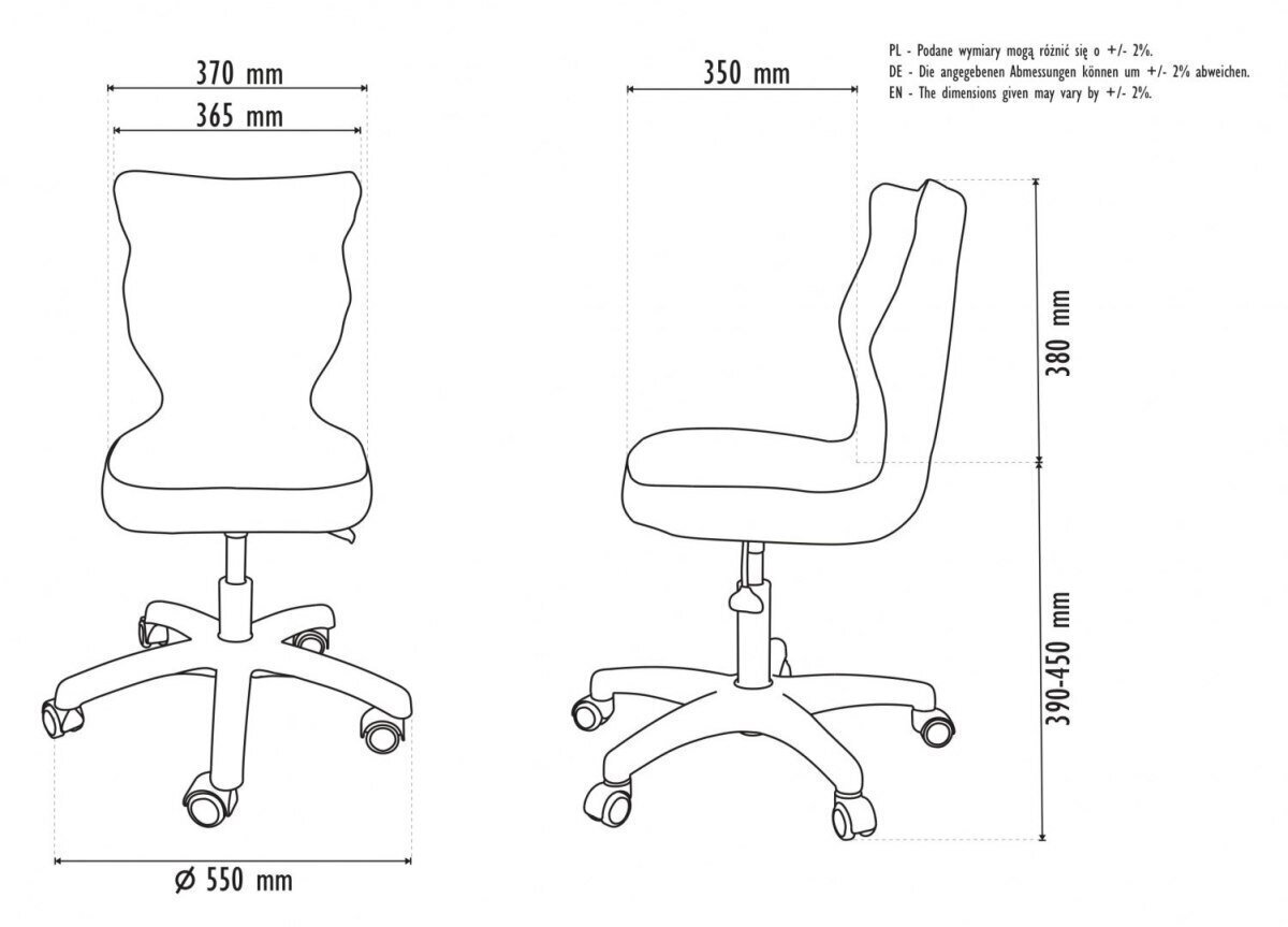 Kontoritool Entelo Petit JS01 4, must/hall hind ja info | Kontoritoolid | hansapost.ee