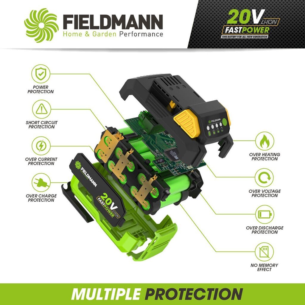 Fieldmann FAST POWER 20V aku FDUZ 79020, Li-Ion 20V/2000 mAh цена и информация | Aiatööriistade varuosad | hansapost.ee
