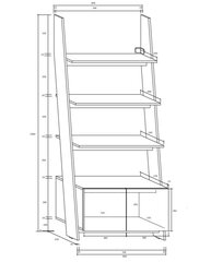 Põrandariiul Rack 80-1D, valge/must цена и информация | Полки | hansapost.ee