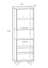 Riiul Meblocross Box 07 2D, tamme/valge värv hind ja info | Riiulid | hansapost.ee