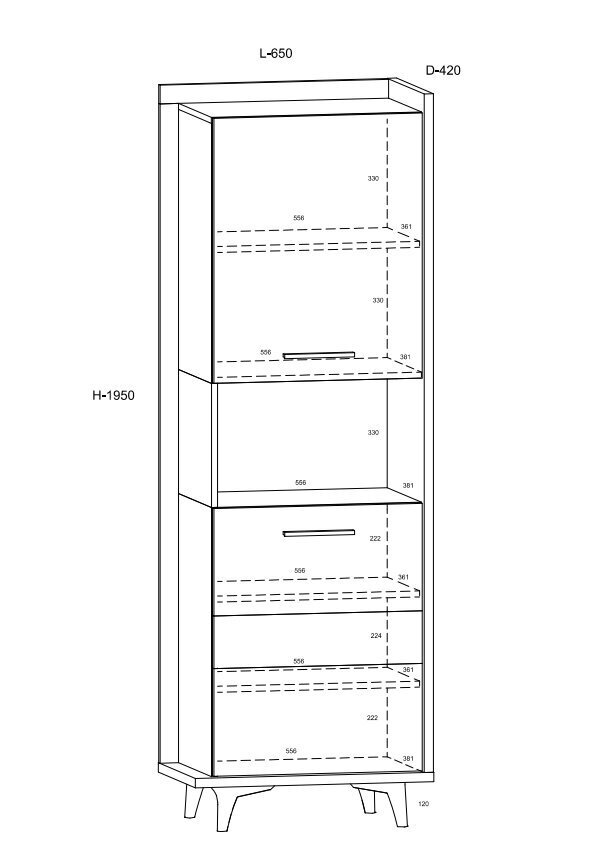 Riiul Meblocross Box 07 2D, tamme/valge värv цена и информация | Riiulid | hansapost.ee