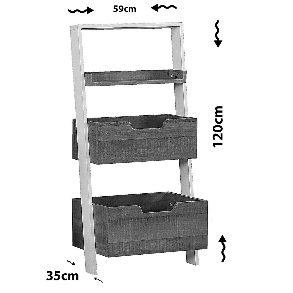 Eraldiseisev riiul Kalune Design Low, pruun/valge hind ja info | Riiulid | hansapost.ee