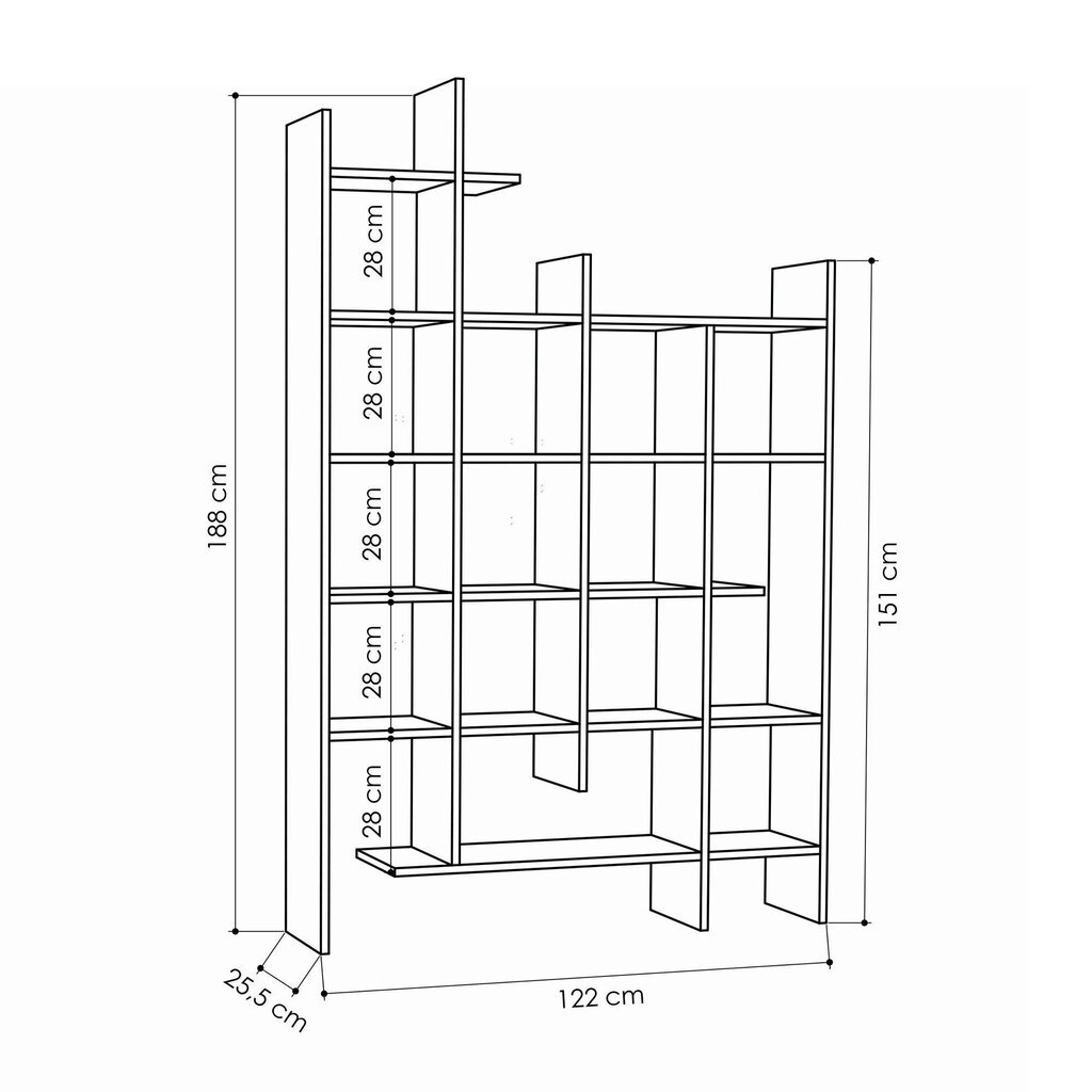 Eraldiseisev riiul Kalune Design Manco, valge hind ja info | Riiulid | hansapost.ee