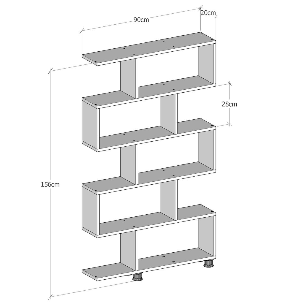 Eraldiseisev riiul Kalune Design Nilufer, valge hind ja info | Riiulid | hansapost.ee