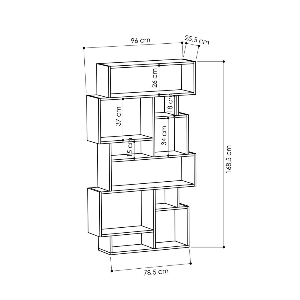 Eraldiseisev riiul Kalune Design Karmato, hall hind ja info | Riiulid | hansapost.ee